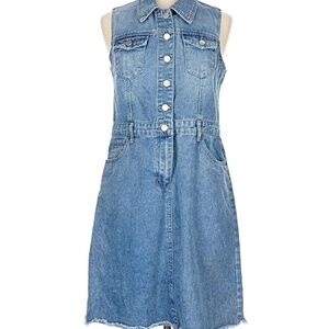 JOIE Denim Collard Sleeveless Casual Dress Size Large